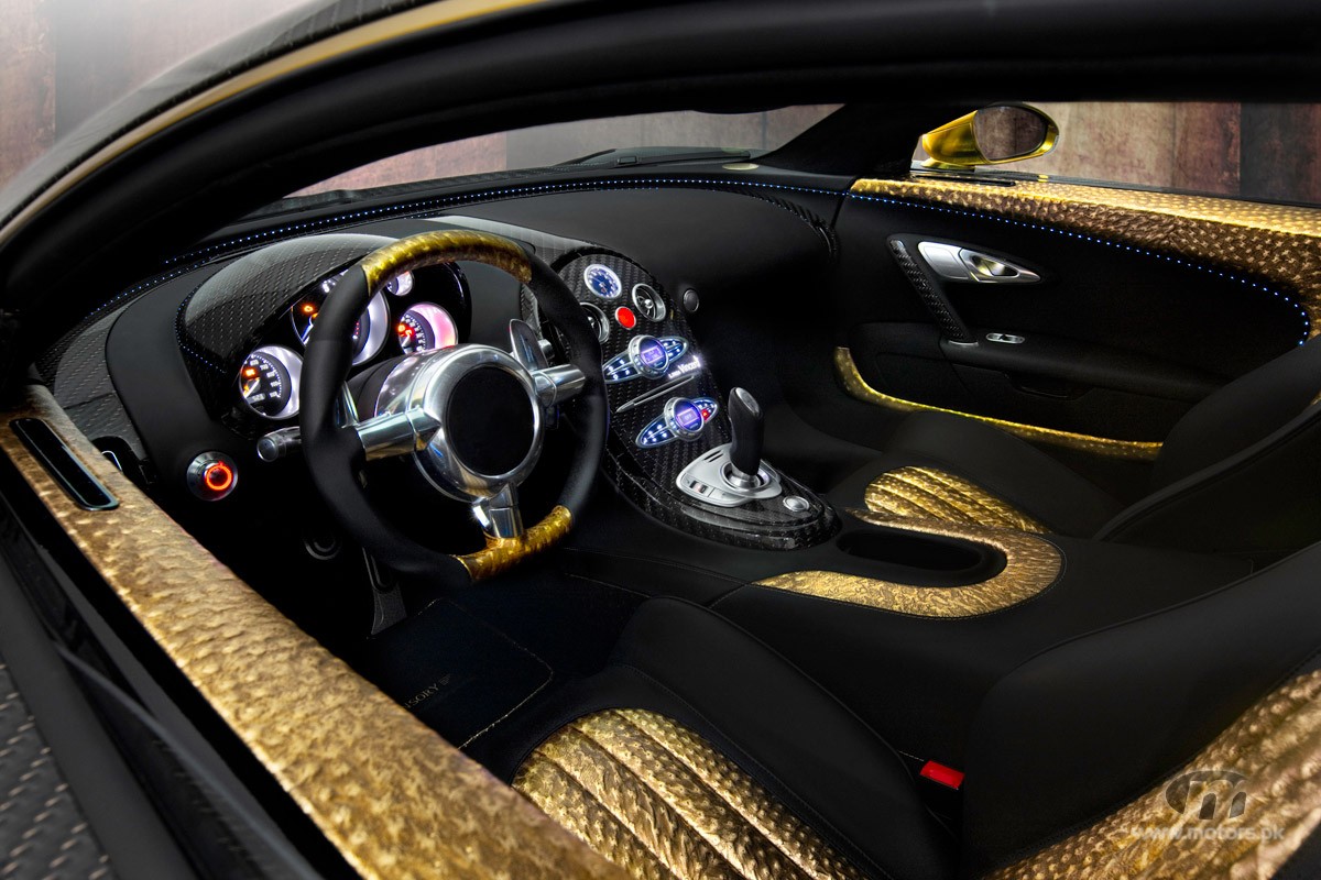 bugatti veyron gold interior